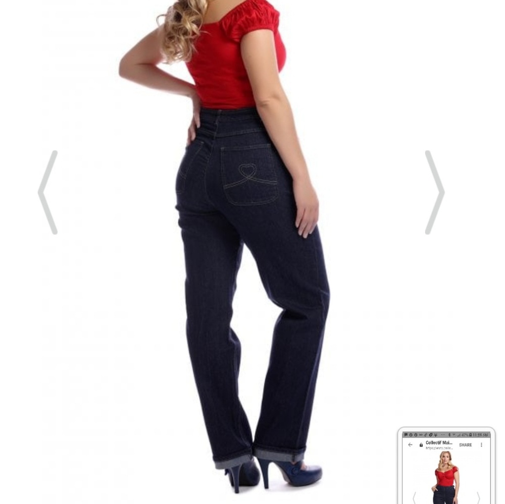 Collectif Mainline Siobhan Stretch Denim Jeans UK